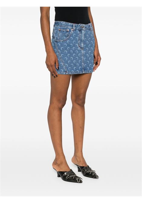 gonna mini moon laser denim donna blu MARINE SERRE | WSK057A CDEN0002BL05